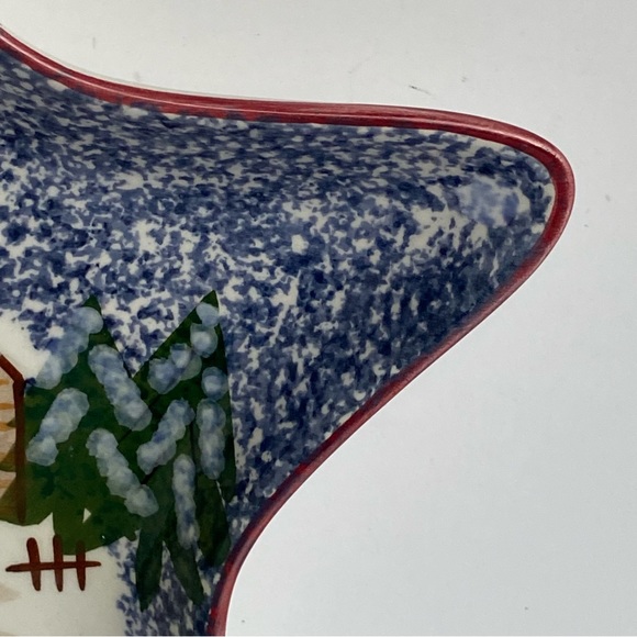 Candy Dish Vintage FWC 8" Trinket Dish Decor Winter Cabin Star Shape Ceramic EUC - Picture 4 of 14
